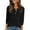 Tops-32Black, variant on Long Sleeve Tops for Women V Neck Regular Fit Ribbed Knit Basic Tops for Woman 3/4 Sleeve Tops Casual Button Front Solid Lounge Daily Wear