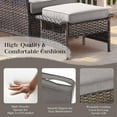 thumbnail image 4 of Gymojoy 4-Piece Wicker Outdoor Rocking Conversation Chair Set, Rattan Swivel Glider Patio Chairs with Ottomans, Gray, 4 of 14