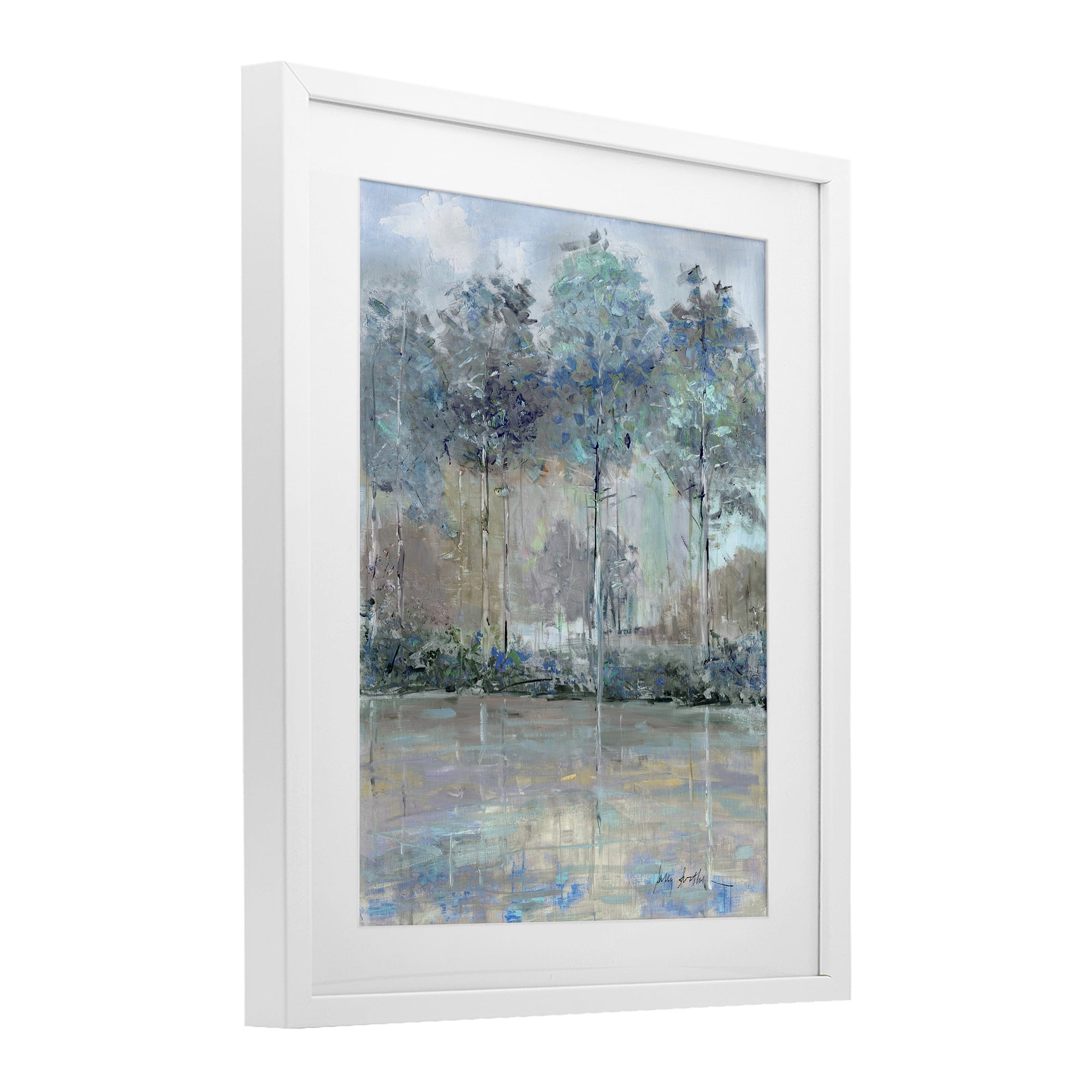 Stupell Industries Subdued Expression of Trees White Framed Print Under Glass, design by Sally Swatland