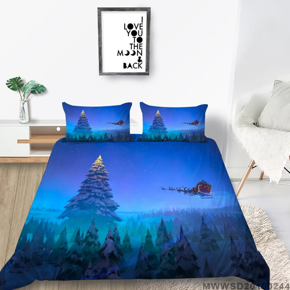 3D Printed Christmas Floral Duvet Cover Christmas Themed Children's