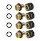 thumbnail image 1 of Conector rápido para manguera de jardín de 3/4", adaptadores de fácil conexión, macho y hembra 4 juegos, 1 of 9