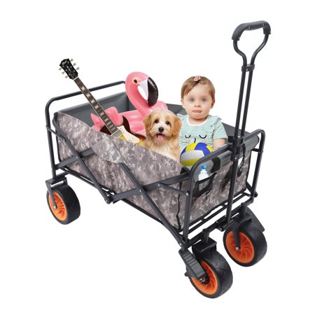 Foldable Adjustable Wagon Cart For Outdoor Activity Beache Garden Grocery 220lbs Folding Wagon Cart Collapsible Folding Garden Beach Cart Utility Outdoor Durable Pull-Along Folding Hand Cart