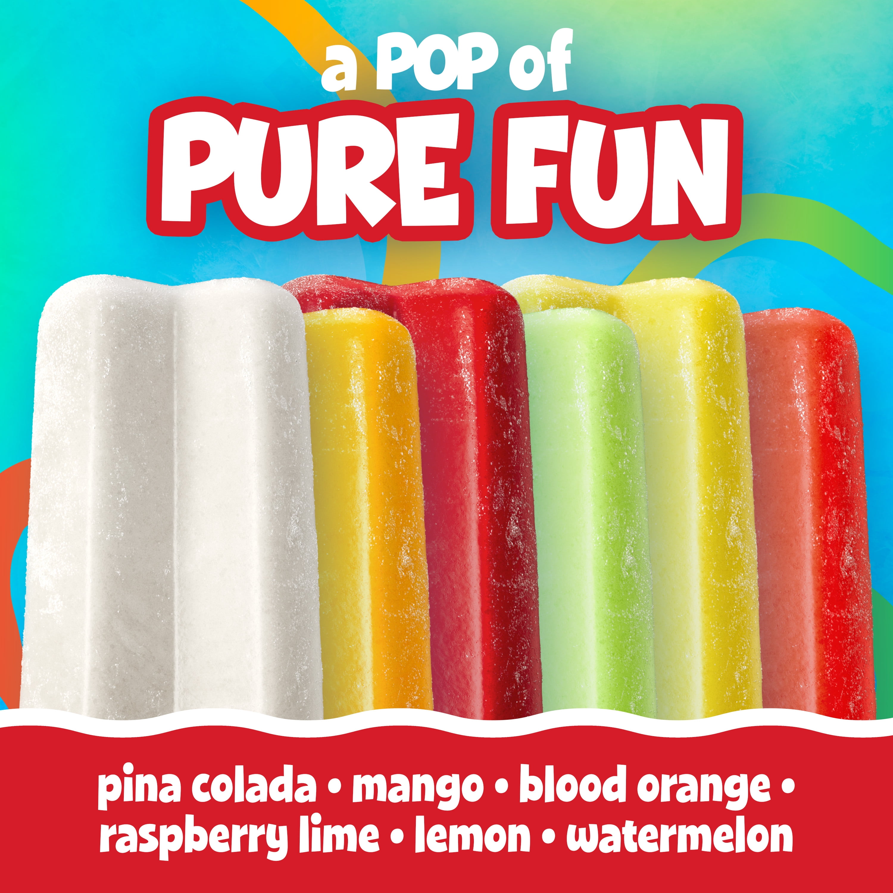 Budget Saver Twin Pops, Tropic Flavors, 18 Count, Frozen Popsicles, Watermelon, Mango and More