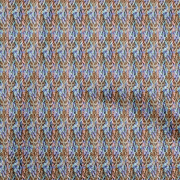 oneOone Georgette Viscose Orange Fabric Asian Ikat Sewing Material Print Fabric By The Yard 42 Inch Wide