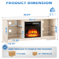 thumbnail image 4 of Waleaf Fireplace TV Stand with 18'' Fireplace for TVs up to 65 inch, Two Adjustable Glass Shelves, 4 of 8