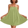 thumbnail image 3 of Taqqpue Cami Dresses for Women Spaghetti Strap Cami Lounge Dress Backless Solid Color Sleeveless House Dress Short Sundress Beach Vacation Flowy Swing Mini Dress for Women, 3 of 10