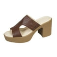 thumbnail image 2 of Viluyesy Women's Block Heels Sandals, Fashion Comfortable Slip-On Open Toe Ladies Summer Platform Shoes Brown, 2 of 9