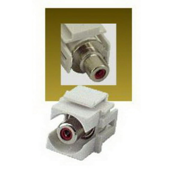 IEC RJRCARF-F-WH Red RCA Female to Female Connector on White Keystone