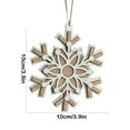 thumbnail image 2 of Christmas Snowflake Ornament, Wooden Christmas Pendant, Handmade White Wood Snowflake Decoration for Christmas Tree Doors Fireplaces, Eco-Friendly Durable Easy To Hang 10x10cm, 2 of 7