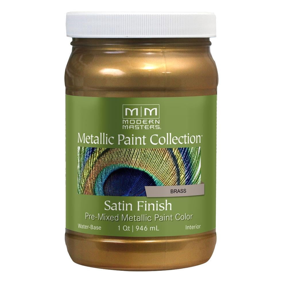 30 oz Modern Masters ME289 Brass Metallic Paint Collection, Satin Water-Based Decorative Metallic Paint