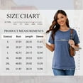 thumbnail image 6 of SHIBEVER Women T-Shirts Summer Short Sleeve Tops Casual Loose Tunic Tops Side Split Ladies Comfortable Crewneck Tops Blouse Dark Blue S, 6 of 9