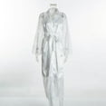 thumbnail image 3 of WBQ Women's Lace Satin Long Robes Mesh Sheer Bathrobe Kimono Long Bath Robe See Through Bride Wedding Party Sleepwear, 3 of 3