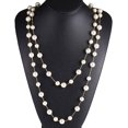 thumbnail image 2 of Long Double Strand Faux Pearl Statement Cocktail Party Necklace, 2 of 3