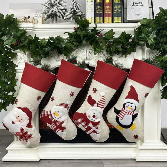 Viflosae Christmas Stockings Fashion Christmas Socks Gift Bag Christmas Pattern Christmas Decoration Goodybag Stocking Stuffers for Women