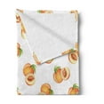 thumbnail image 2 of Peach Soft Flannel Fleece Blanket, Vegetative Growth Botany Pattern Orange Drupes Freshly Picked from the Trees, Cozy Plush for Indoor and Outdoor Use, 70" x 90", Pale Orange Green, by Ambesonne, 2 of 5