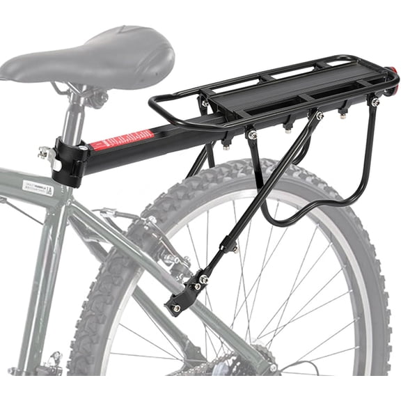 Bike Rear Rack, Heavy-Duty Bicycle Cargo Carrier for 24"-29" Frames, Adjustable Luggage Pannier Rack with 110 lbs Load Capacity for Touring and Daily Commute