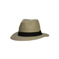 thumbnail image 2 of Top Headwear Style Banded Wide Brim Fedora Hat, Dark Natural S/M, 2 of 3