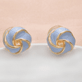 thumbnail image 2 of Yoursfs Multicolor Knot Clip on Earrings For Women Non Pierced Ears Clips Gold Plated Large Floral Blue Earrings, 2 of 5