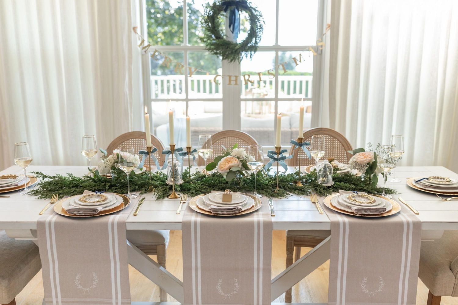 FRAÎCHE Holiday Brushed Gold Metal Candle Holder Set, 3 pack