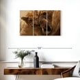 thumbnail image 3 of Elephant Stock Bonding Lions Wall Art - Horizontal Multi Panel Canvas - Living Room Wall Decor - Animal Multi Panel - Black And Orange Decor - 33" x 20", 3 of 8