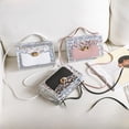 thumbnail image 3 of Bolso de mujer de estilo moderno con cadena transparente, bolso de mujer de moda, bolso de hombro distintivo que combina con todo, textura cruzada, 3 of 6