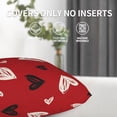 thumbnail image 5 of Valentines Day Pillow Covers 20x20 Set of 2, Red Black Love Heart Valentines Decorations Throw Pillow Covers Outdoor Valentine Day Holiday Farmhouse Cushion Case for Home Couch Sofa, 5 of 6