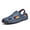 Blue, variant on Men's Summer Casual Hollow Leather Sandals, Handmade Soft Sole Slip-On Shoes with Closed-Toe Comfort for Beach, Travel, and Everyday Wear