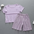 thumbnail image 2 of WRKEKC Girls Summer Outfits, Girls 2 Piece Casual Outfits, Boys and Girl Summer Thin Pajama Set Home Wear Air Conditioning Suit Set Can Be Worn Outside, 2 of 8