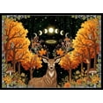 thumbnail image 4 of ViciArt Autumn Deer Moon Phase Tapestry – 40"x60" Polyester Mystical Forest Wall Hanging, Boho Nature Home Decor, 4 of 4