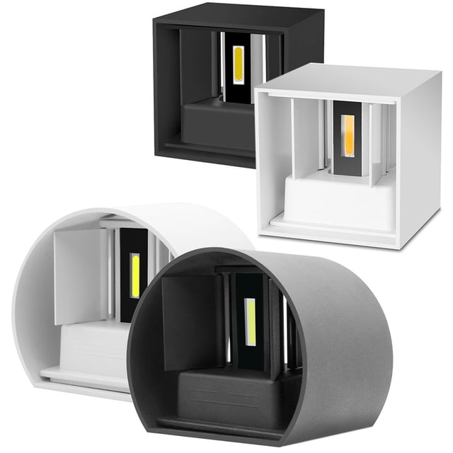 Lámpara de pared led para exterior, cuadrada, impermeable, para escaleras, para sala de estar, dormitorio