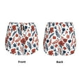 thumbnail image 4 of Disketp Red Blue Leaves Print Women's Shorts Workout Shorts for Athletic Gym Running Shorts with Phone Pockets X-Large, 4 of 8