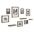thumbnail image 1 of Kate and Laurel Bordeaux Gallery Wall Frame and Shelf Kit, Set of 10, Natural, Assorted Size Frames with Wood Finish and Three Display Shelves Included, 1 of 4