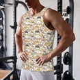 thumbnail image 5 of Lsque cartoon dog Pattern Mens Tank Tops Muscle Athletic Quick Dry Sleeveless Workout Fitness T Shirts Beach Tank Top, Loose-fit Sleeveless Shirt for Men-Small, 5 of 7