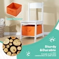 thumbnail image 6 of COSVALVE Kid's Study Desk and Chair for Children with Storage Bins, Bookshelf Organizer, Cork Bulletion Board (White), 6 of 8