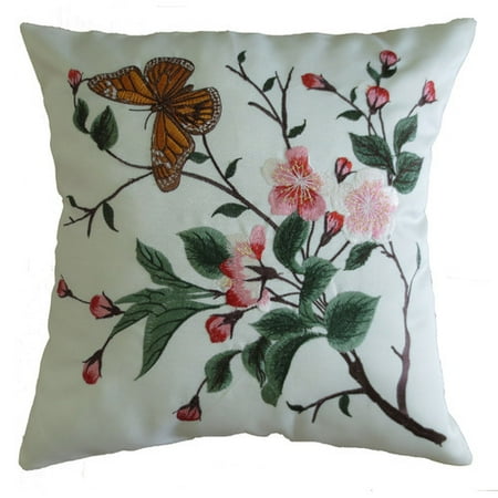 Charlton Home Popham Decorative Embroidered Butterfly Design Fine