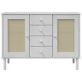 thumbnail image 3 of vidaXL Sideboard Senja Rattan Look White 112x40x80 cm Solid Wood Pine 0 Shelves, 3 of 5