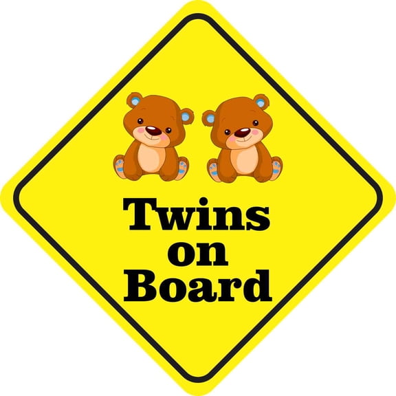 9.25in x 9.25in Boy Twins on Board Sticker