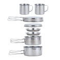 thumbnail image 1 of BeGrit Mochilero Camping Utensilios de cocina Mini Picnic Camping Kit de cocina con olla y sartén para senderismo Juego de 8 piezas, 1 of 5