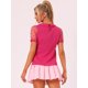 thumbnail image 4 of Blusa De Manga Corta Con Cuello Redondo Y Cuello Peter Pan Para Mujer, Estilo Vintage, Con Lunares, Manga De Malla Rosa Caliente S, 4 of 6