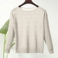 thumbnail image 5 of Breezora Oversized Knitted Sweater Womens Crew Neck Pullover Long Sleeve Casual Jumper Soft Loose Fit Autumn L Size Beige, 5 of 7
