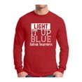 thumbnail image 1 of Awkward Styles Men's Light It Up Blue for Autism Awareness Shine A Light White Graphic Long Sleeve T-shirt Tops, 1 of 4
