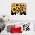 thumbnail image 4 of COMIO Inspirational Canvas Wall Art Flowers Wall Pictures Sunflower Cotton Artwork Bless The Food Before Us Signs Prints White Wooden Board for Kitchen Dinning Room Living Room Home Decor Framed, 4 of 4