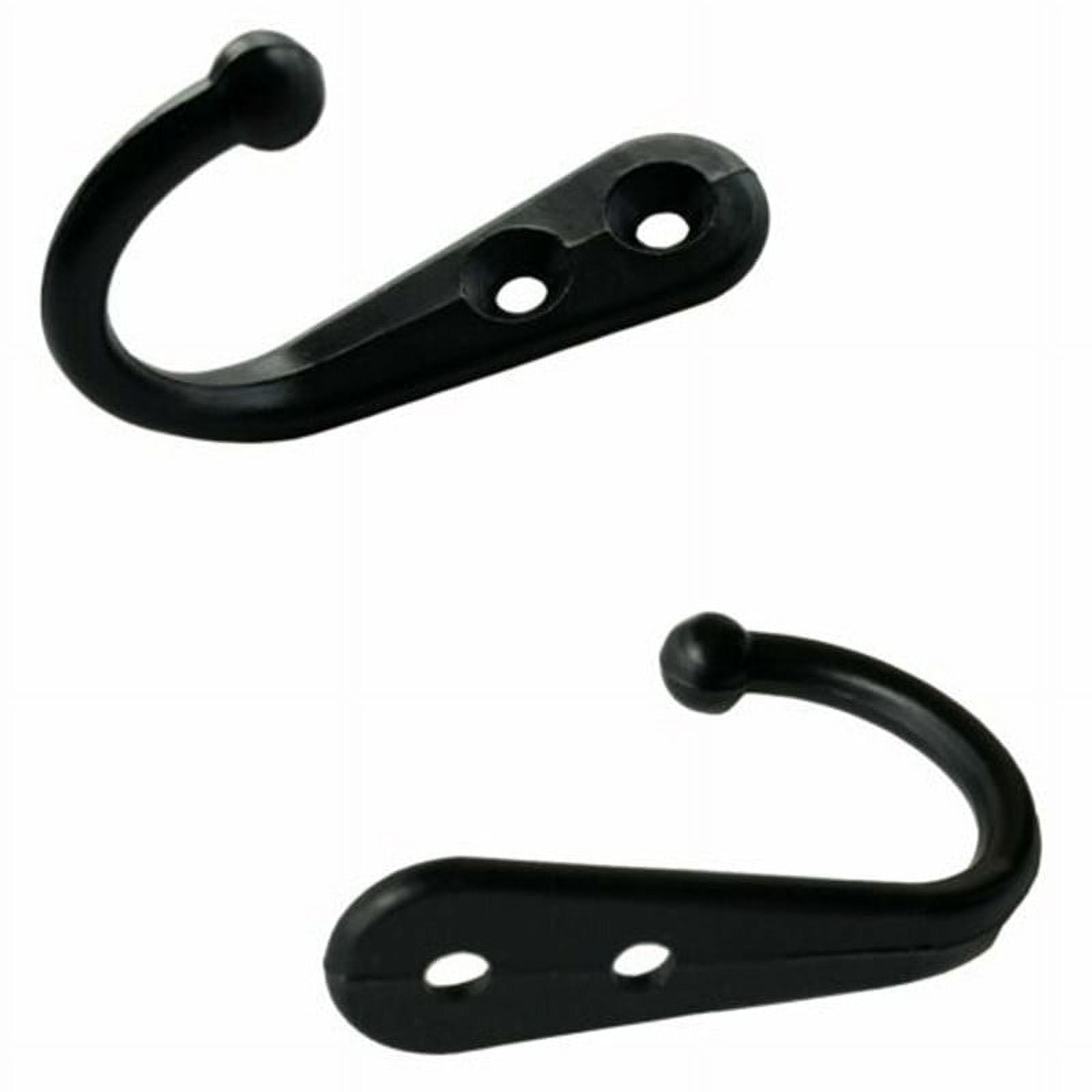 Ruibeauty 10Pcs Black Small Coat Hooks with 20 Screws for Hanging