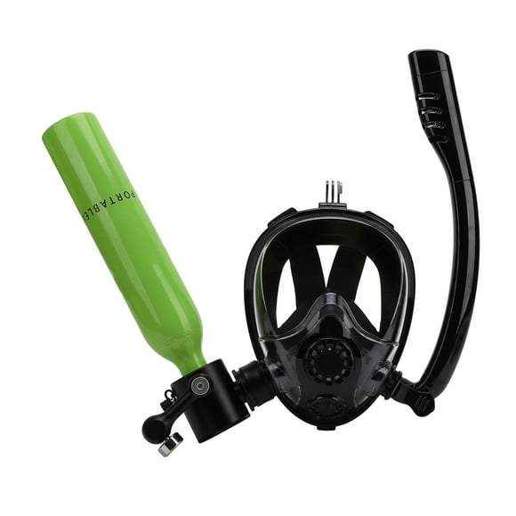 Diving Tank Face Cover Kit,Portable 0.5L Dive Tank Kit with Full Face Cover for Scuba Diving Snorkeling