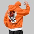 thumbnail image 6 of LIWENLI Fleece Lined Zip Up Hoodie Men with Balaclava Mask Trendy Print Sweatshirt, S-2XL (Orange,L), 6 of 8