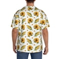 thumbnail image 3 of Fuzoiu Corn Sunflowers Print Men's Casual Short,Men's Short Sleeve Shirt,Mens Casual Button Down Shirts,Cuban Collar Summer Shirt for Beach, Vacation, and Outdoor Activities-Medium, 3 of 5