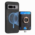 thumbnail image 5 of Nalacover 2-in-1 Magnetic Case for Google Pixel 7 Pro, Back Wallet Case with Detachable Card Holder Ring Holder Stand Phone Cover for Google Pixel 7 Pro, Vintage PU Leather Shockproof Case - Black, 5 of 10
