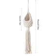 thumbnail image 2 of Macrame Hangers Hanging Basket Boho Decor - 27.6 Inch Handwoven Plant Hanger 4.72 Inch Pot Holder Indoor Outdoor Bohemian Macrame Hangers Plant Hanger(White/C), 2 of 6
