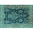 thumbnail image 1 of Ahgly Company Indoor Rectangle Persian Turquoise Blue Traditional Area Rugs, 7' x 10', 1 of 4