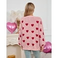 thumbnail image 4 of Cardigans for Women Casual V Neck Button Down Long Sleeve Heart Print Valentine's Day Sweaters Loose Open Front Knit Cardigans Alsol Lamesa, 4 of 6